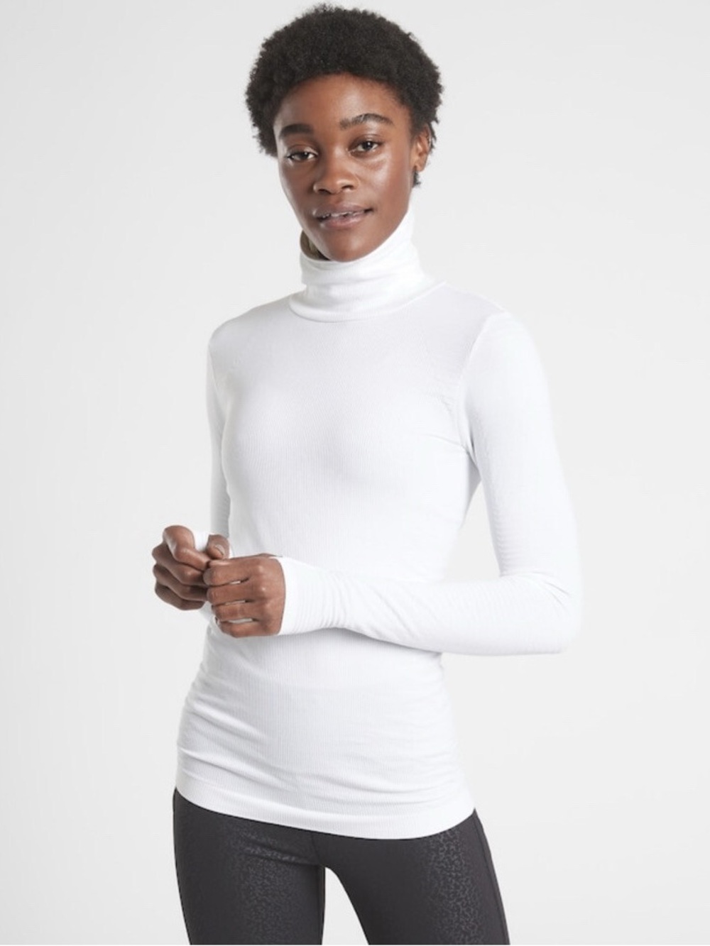 ATHLETA Flurry Blizzard Rib Turtleneck Top